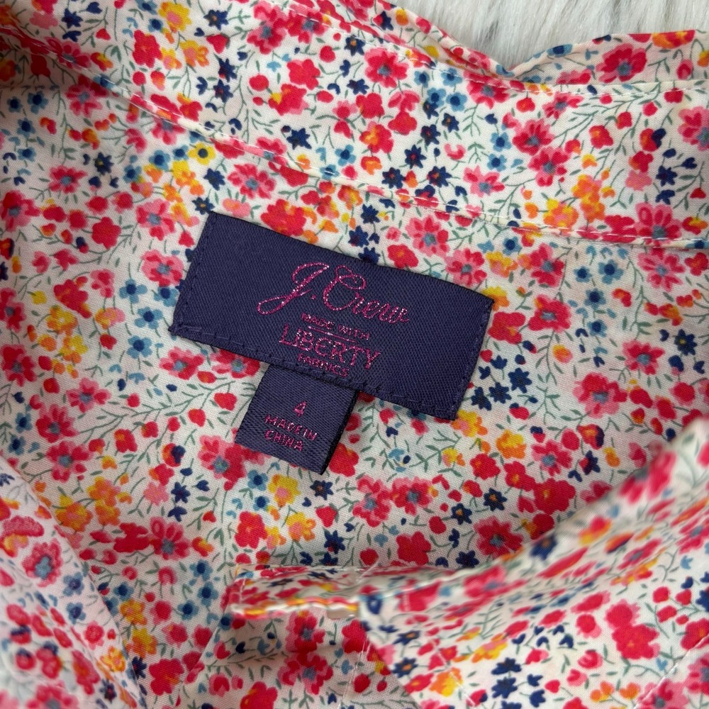 J.Crew Women's 4 Phoebe Floral Liberty of London Button Front Slim Perfect Shirt - Picture 3 of 5